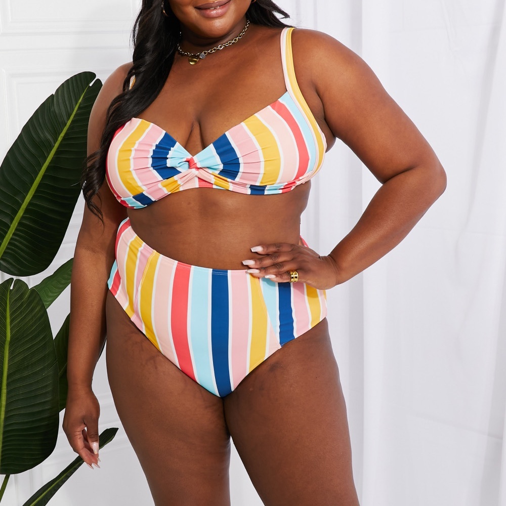 MARINA WEST SWIM Take A Dip Twist Front High-Rise Bikini in Retro Stripe - Picture 12 of 12